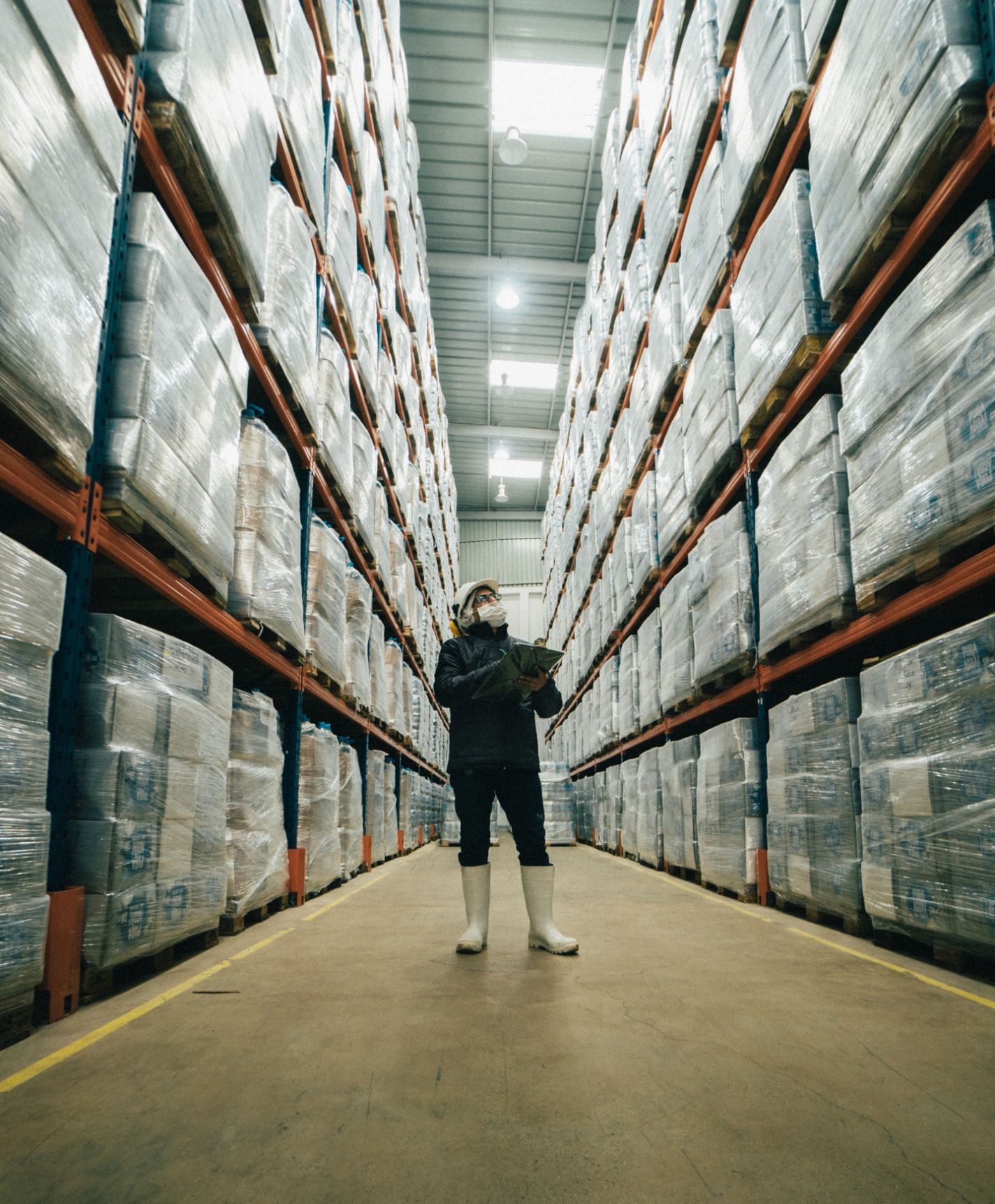 technicien portant des EPI réalisant un audit